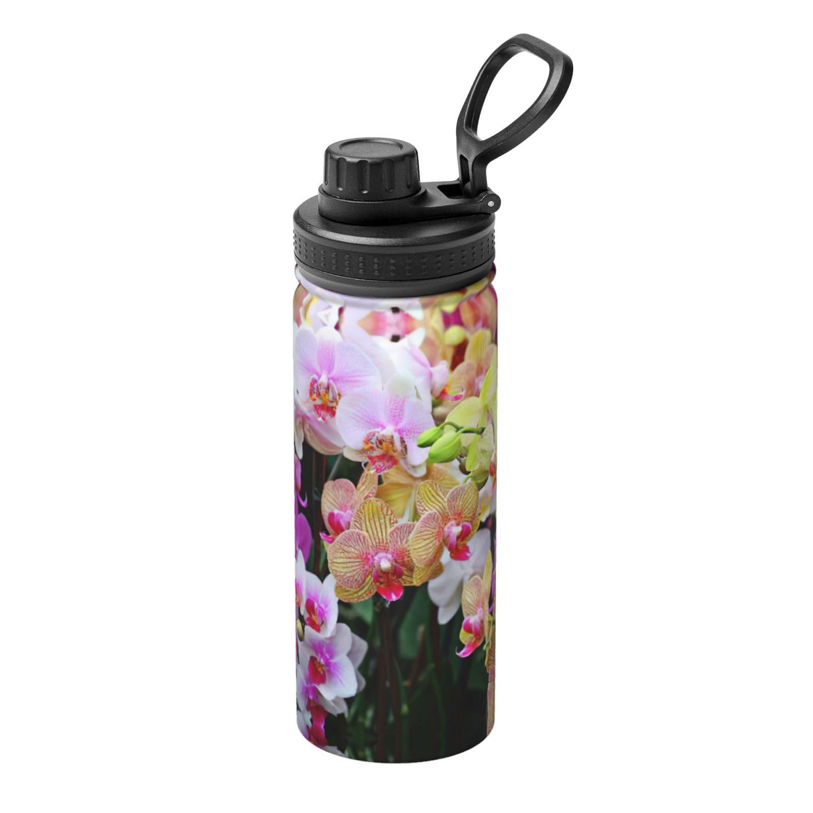 Kfjghhl Insulated Stainless Orchids Steel Water Bottle For Sport Gym Travel Leak Camping Hiking Hydration