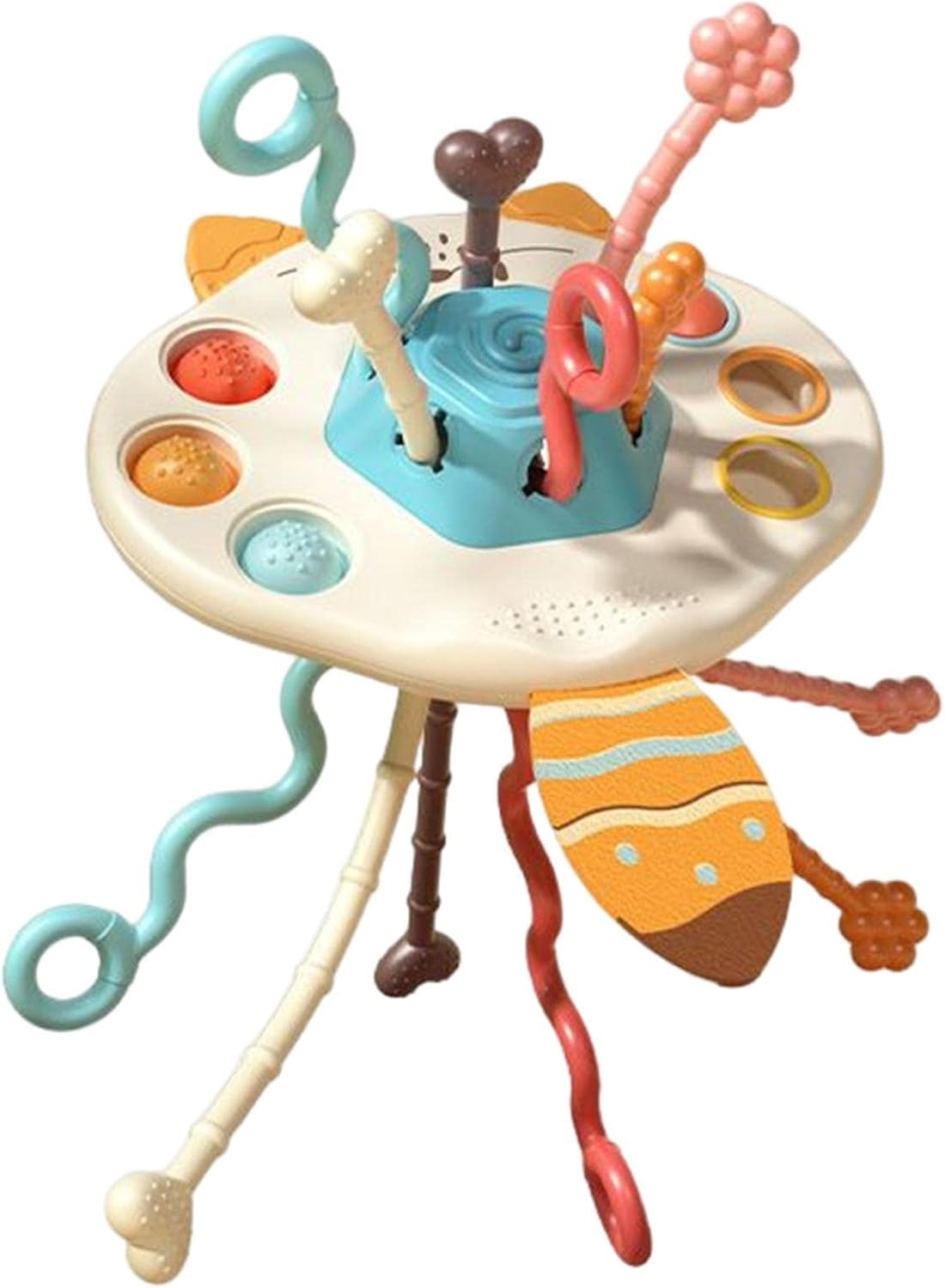 Ailopta Pull String Toys for Baby, Sensory Toys for Babies, Silicone Pull String Activity Toy