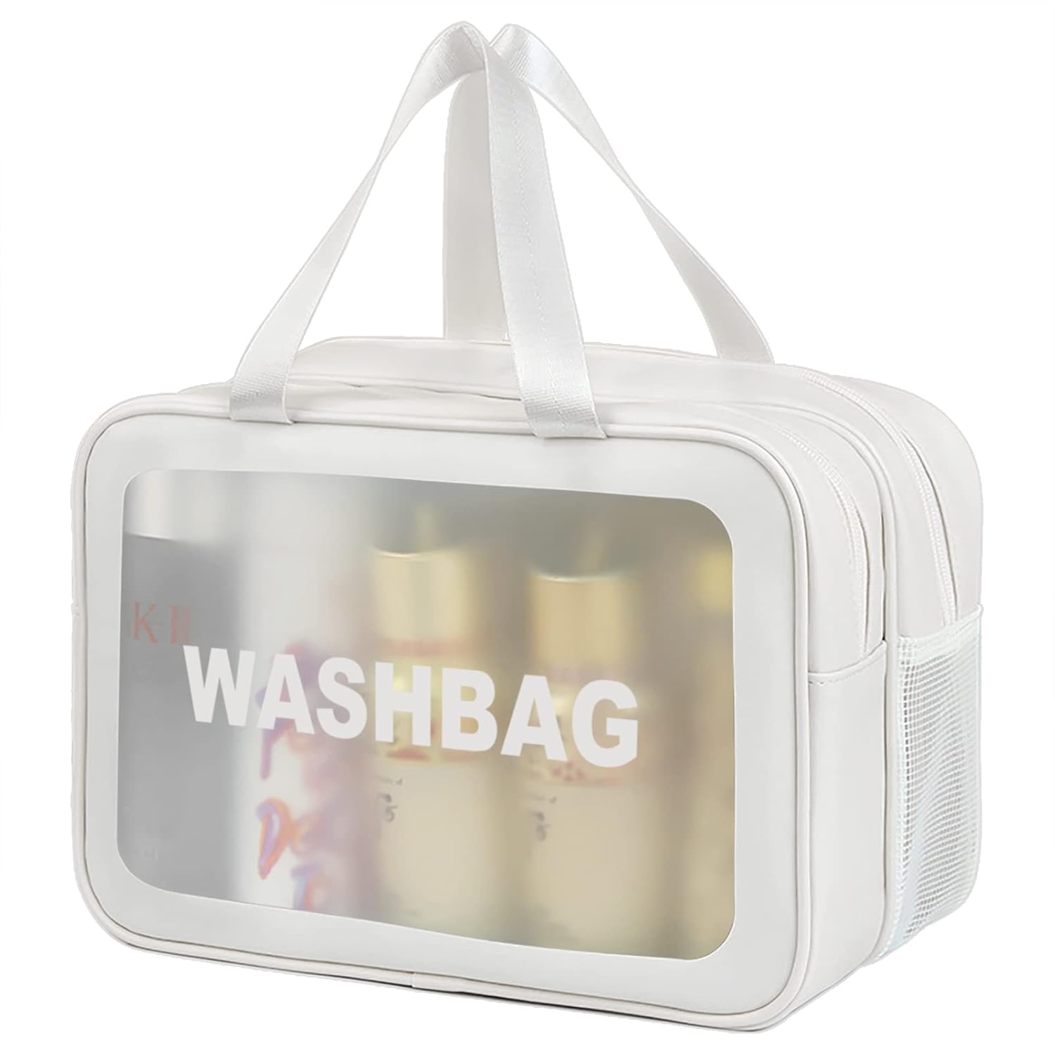DAPOWER Travel Toiletry Bag for Women and Men Matte Translucent Toiletry Bag with Handy Handle Makeup Cosmetic Organizer