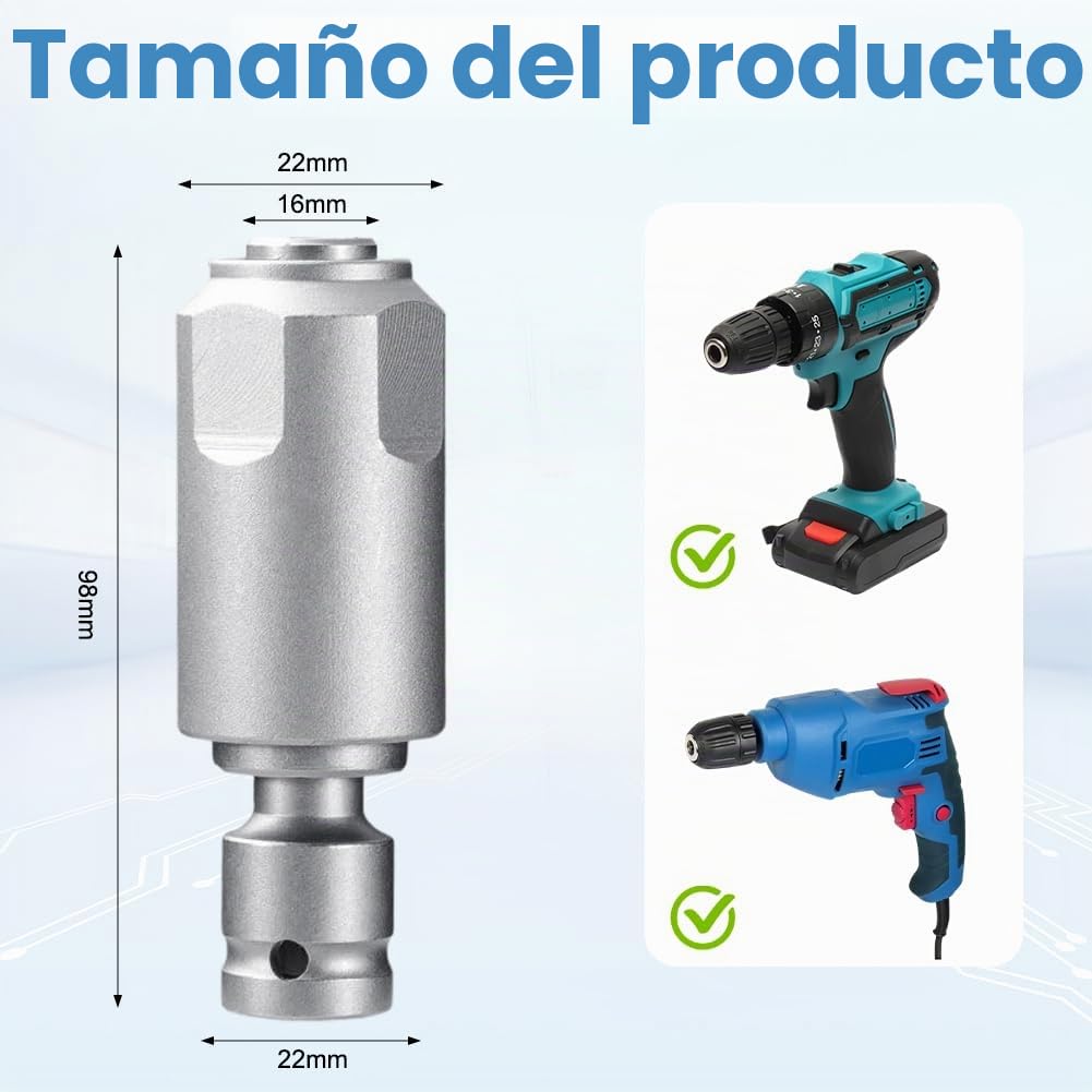 CEWROM Adaptador para convertir atornillador de impacto a martillos eléctricos, adaptador para atornillador de impacto SDS Plus, para usar con taladro/atornillador de impacto