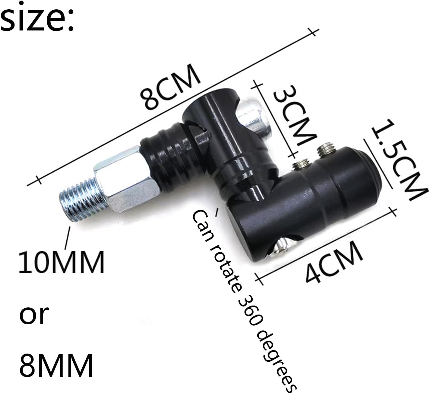 MAMIKO Universal Motorcycle Mirrors, Convex Handlebar Rearview Side Mirror with M8 M10 Heightening Bolt, Compatible with Bike, Scooter, ATV, UTV, Dirt Bike and More