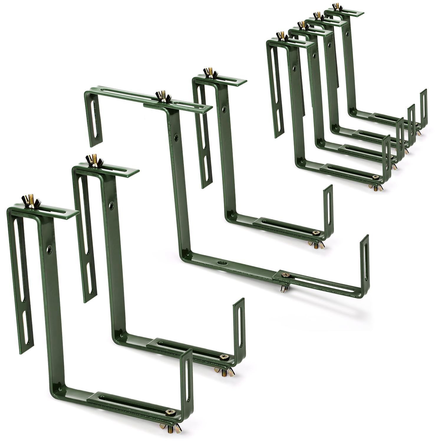 com-four® Lot de 8 Supports Jardinière Balcon et Garde-Corps