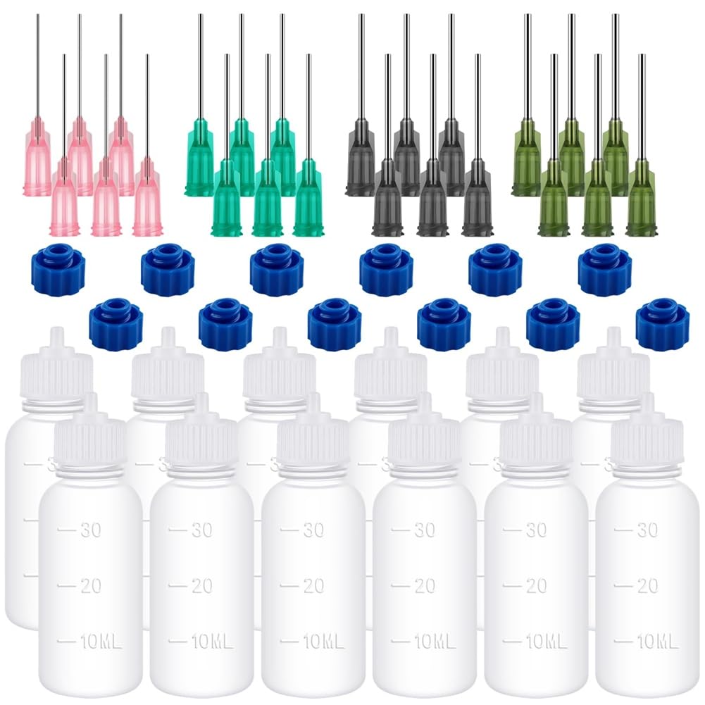 Jnchdghwa As Shown Tip Empty Glue Applicator Bottles 30Ml Plastic Squeezable Dropper Bottles For Glue Applications,Paint Quilling Craft,Stains,Oils,Ink And More Squeezable Dropper Bottles