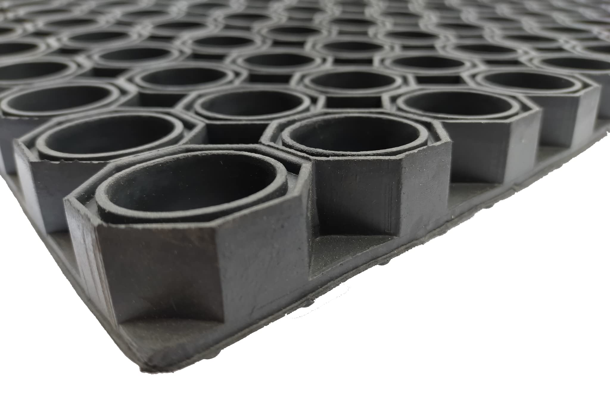Super Strong Durchbrochene Gummi-Fußmatte | Schwarze strapazierfähige Gummimatte (100 x 75 cm)