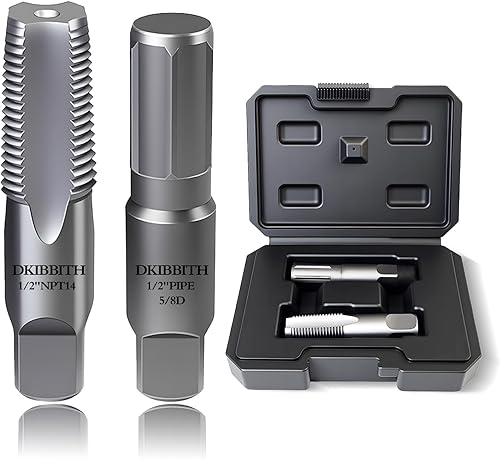 DKIBBITH Juego de extractor de tubos de 2 piezas y grifo NPT de 12 pulgada - Herramientas de acero al carbono resistentes para quitar tubos roscados