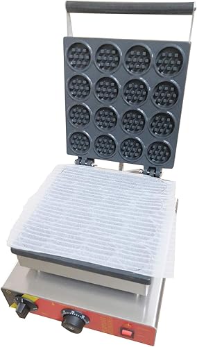 Miniatura 2 de INTBUYING Máquina eléctrica comercial para hacer gofres para tartas redondas, cuerpo de acero inoxidable con revestimiento antiadherente, máquina