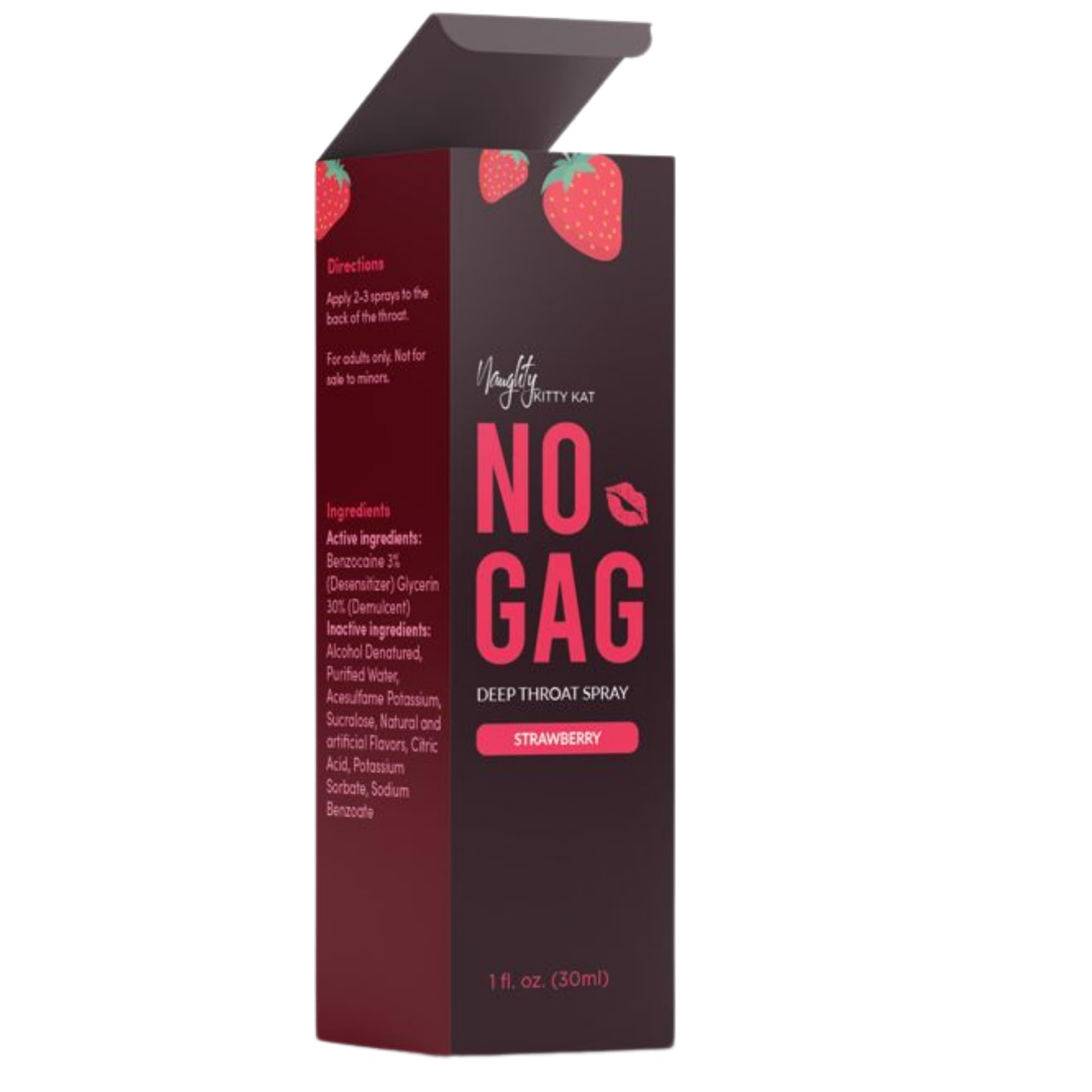 Deep Throat Spray | No Gag Sweet Strawberry | Mild Numbing Throat Spray for Deep Throating 1oz Precise Spray Nozzle | Travel Friendly Easy to Apply | Made in USA
