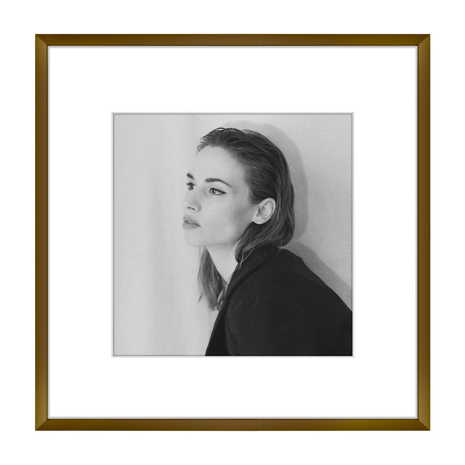 Golden State Art - 12x12 Aluminum Picture Frame - with Mat for 8x8 Photo or Without Mat for 12 x 12 Photo - Real Glass Cover - Simple and Elegant