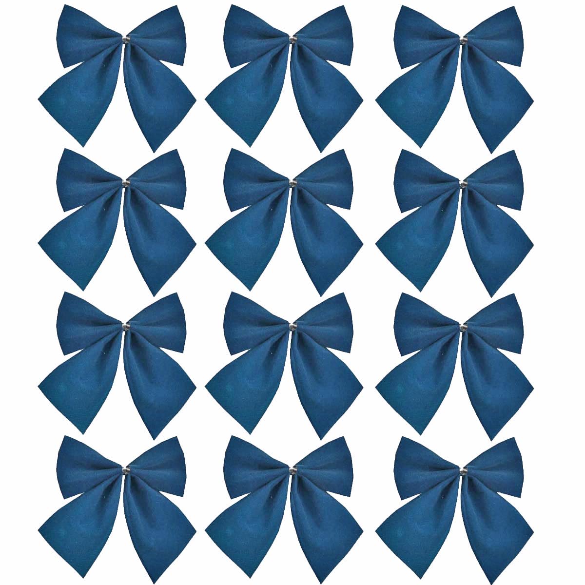 Widdle Gifts Blue 12 Pack 8Cm Navy Bows Christmas Tree Decoration Crafting Wedding 2369