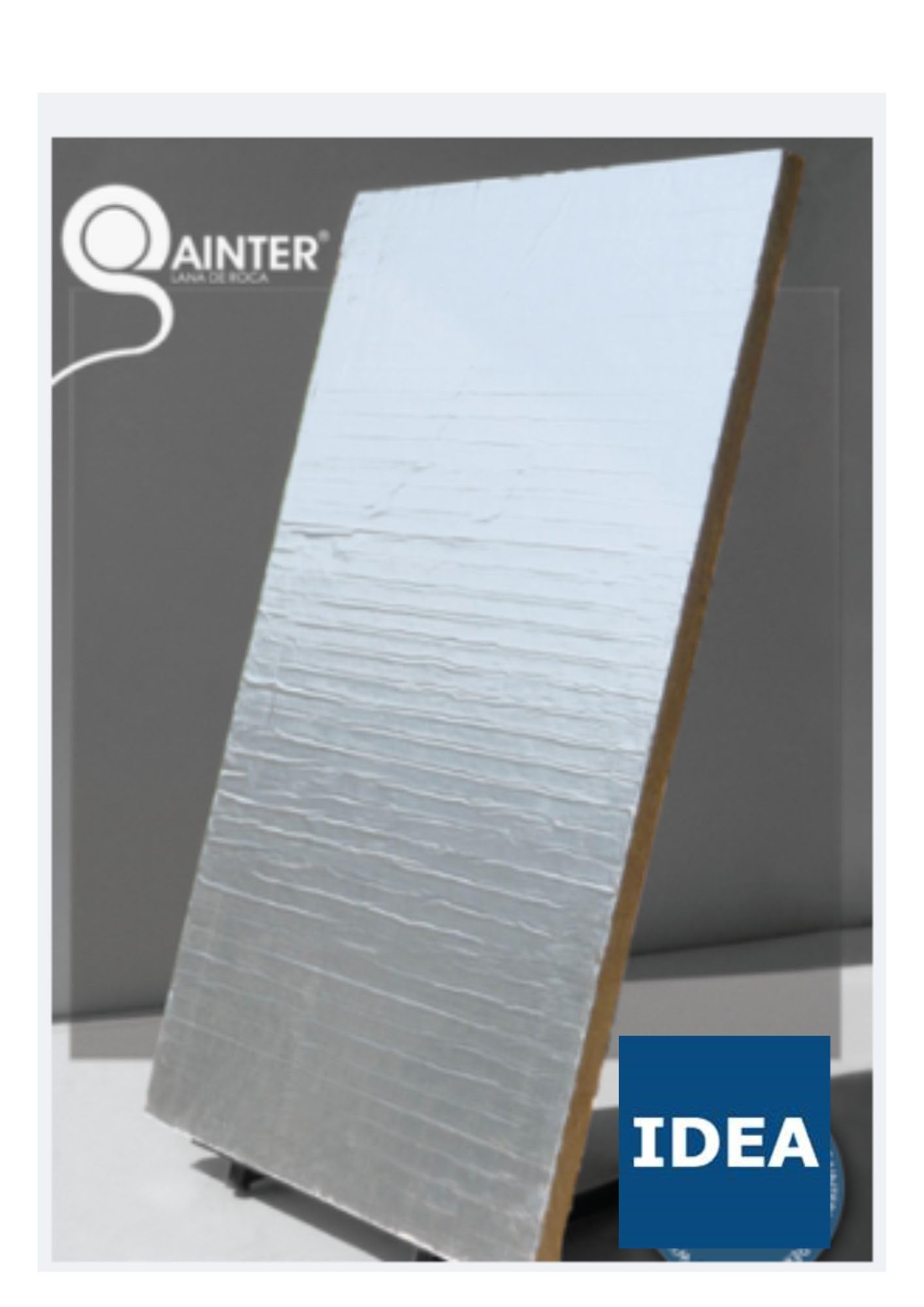 Sainter® Placa de Lana de Roca con Aluminio, Aislamiento para Chimeneas, 1000x600x30mm, Alta Densidad 100kg/m³