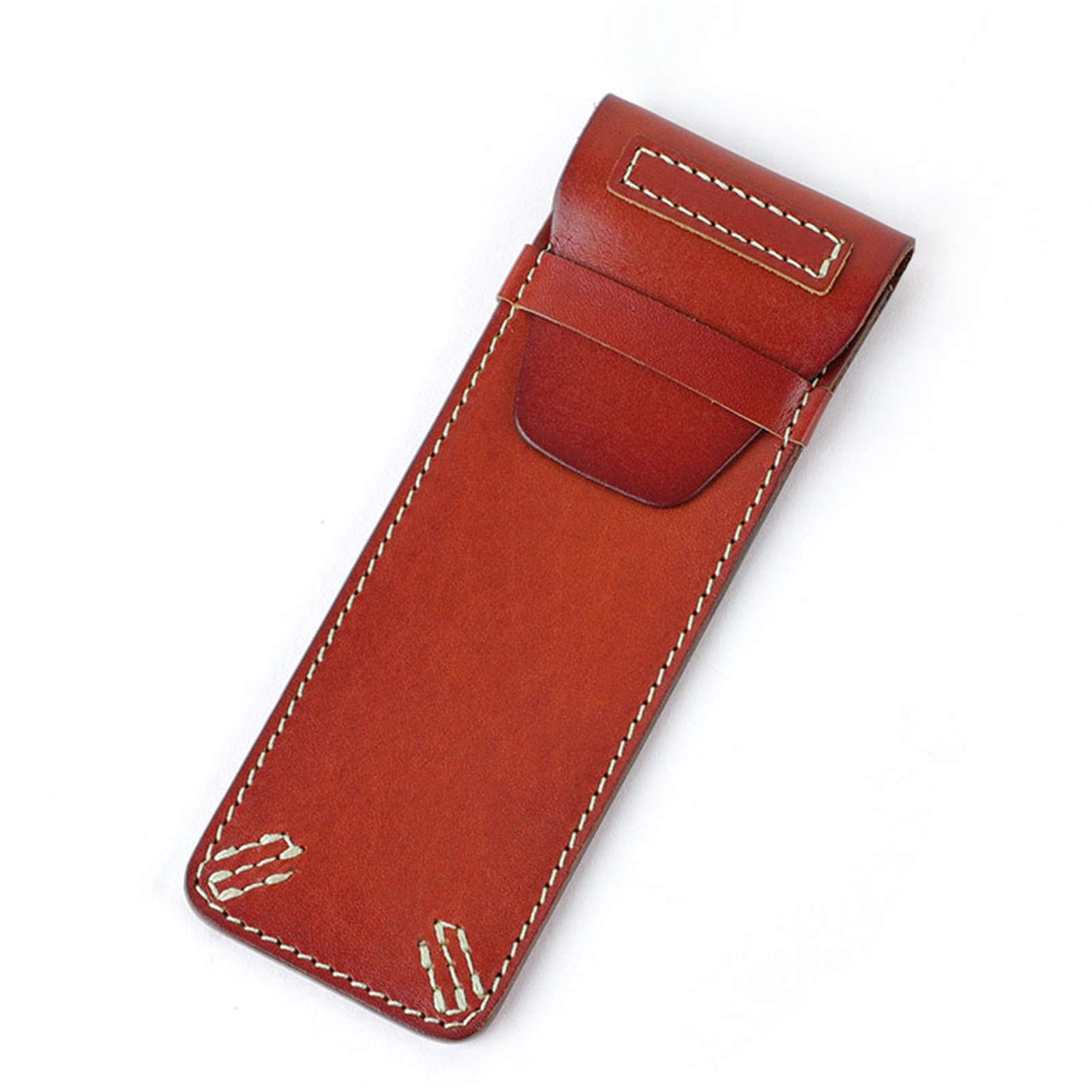 Piórniki Vintage Skórzany pokrowiec na ołówek Miękki skórzany pokrowiec na ołówek Etui na pióro Szkolne artykuły biurowe dla młodych studentów (kolor: ciemna kawa, rozmiar: 16x5,8 cm) (czerwony brąz