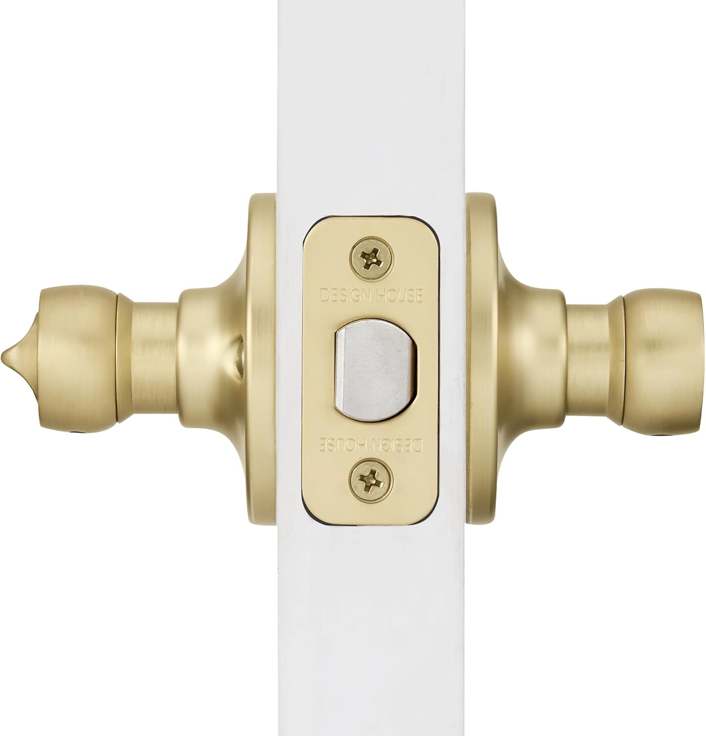 Design House Springdale Privacy Bedroom Bathroom Interior Door Lever Handle Lockset with Lock, Satin Gold, 6.375 in x 1.94 in x 2.625 in, Item 728907 Satin Gold Privacy - Locking