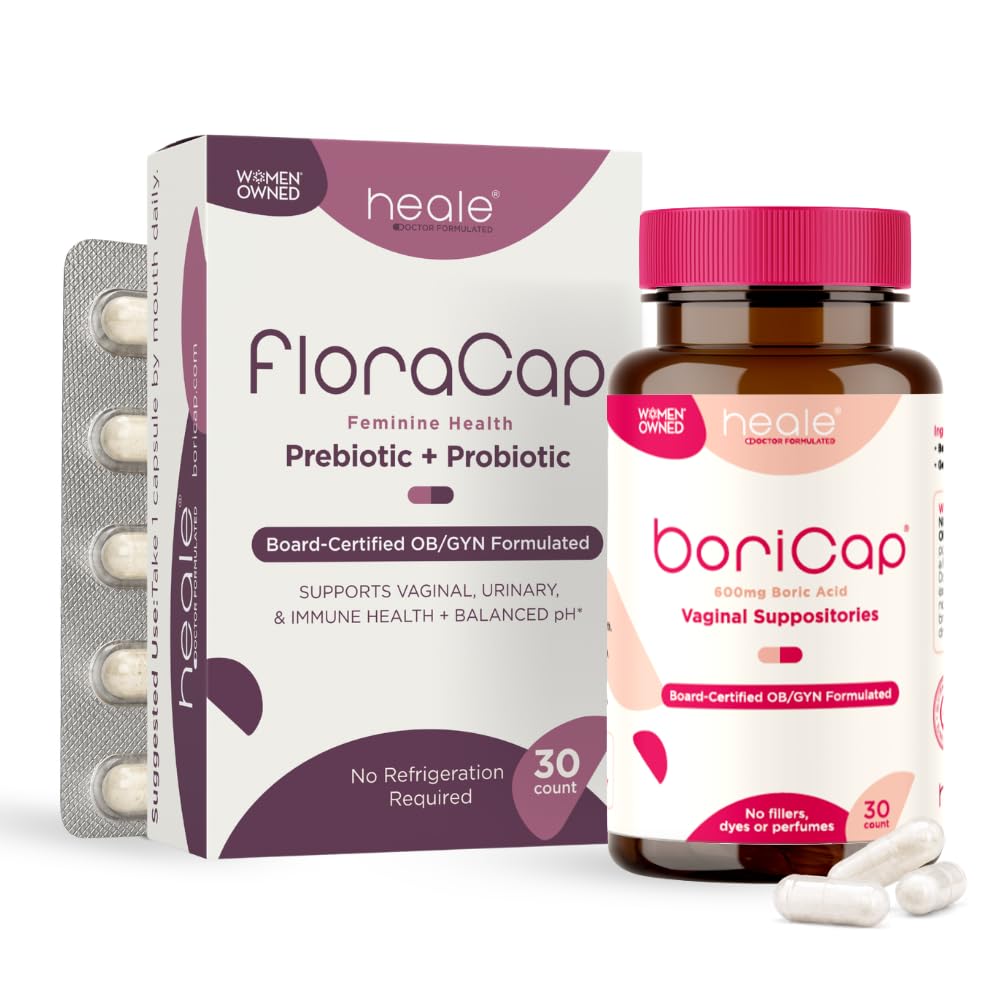BoriCap 30 Day Supply 600mg Boric Acid Suppositories + Probiotics for Women