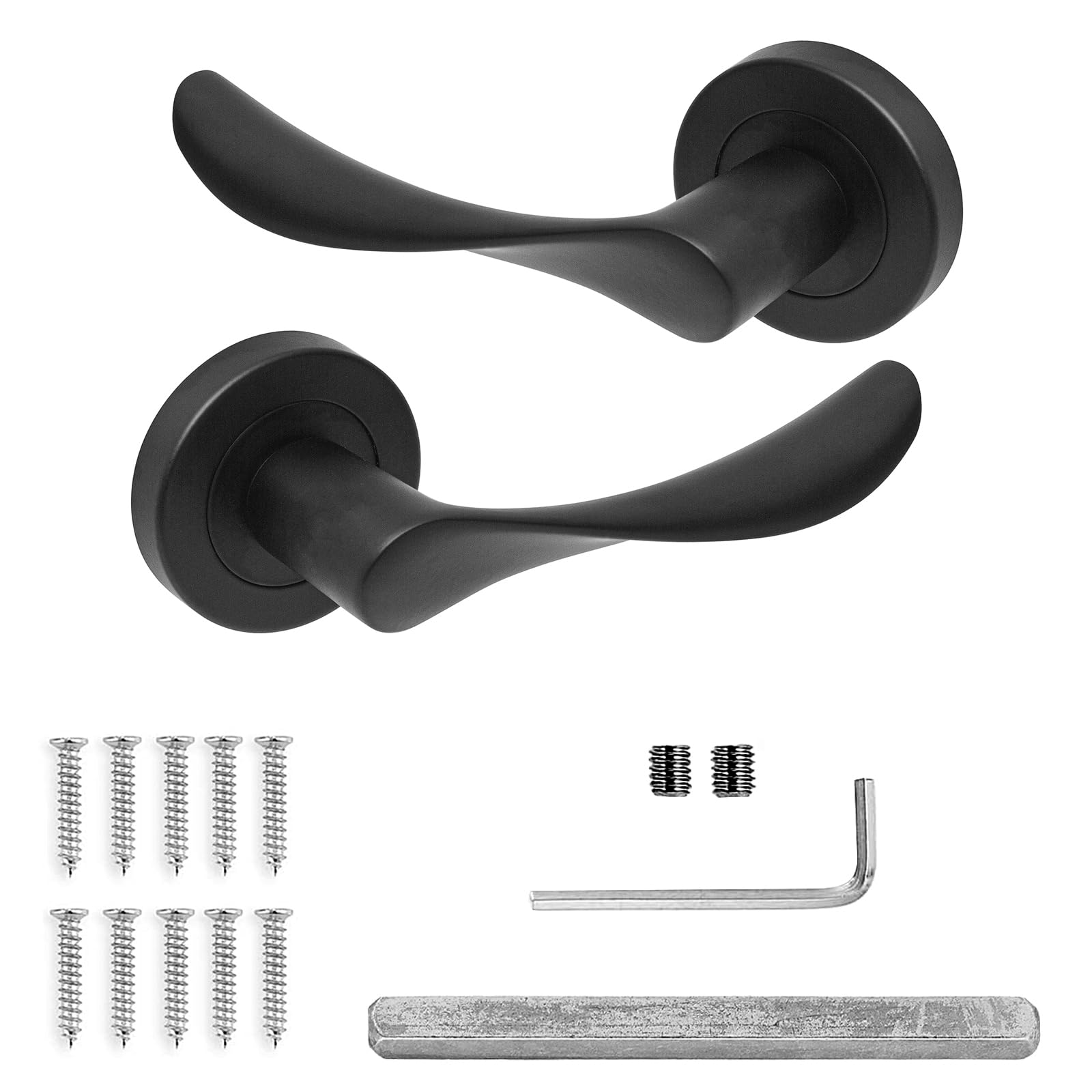 Decoranddecor Matt Black Nimbus Intenal Door Handles Aluminium Handles Lever On Rose Door Lever Set