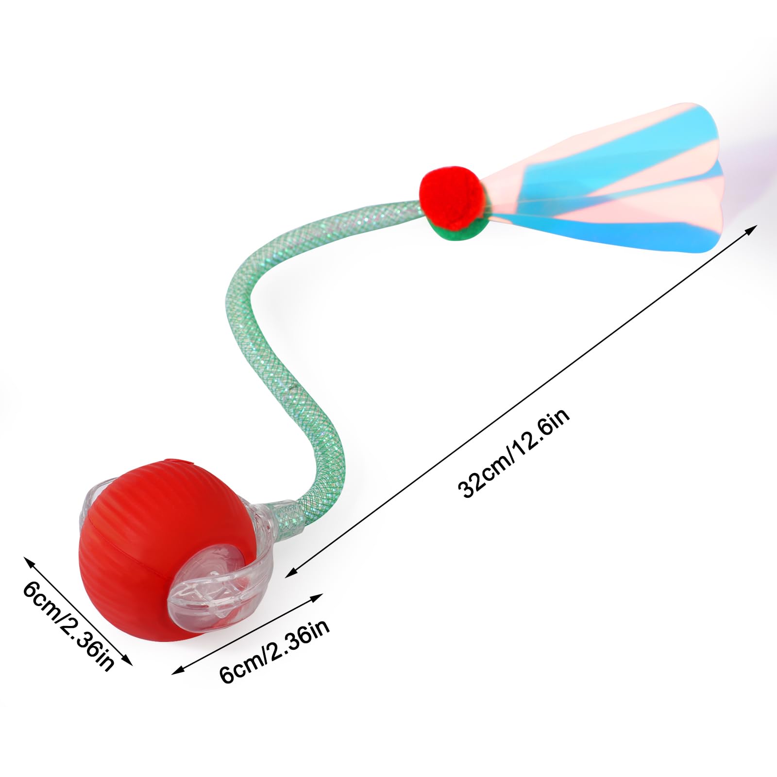 Interactive Cat Toy, Type-C Rechargeable Chewie Viral Rolling Ball Chewie Doggie Ball Moving Cat with Tail Dog Motion Activated Toy for Playing with Kitten Indoor Carpet - Image 2
