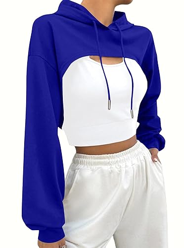 LovelyWholesale Womens Super Cropped Hoodie Sweatshirts Long Sleeve Crop Tops