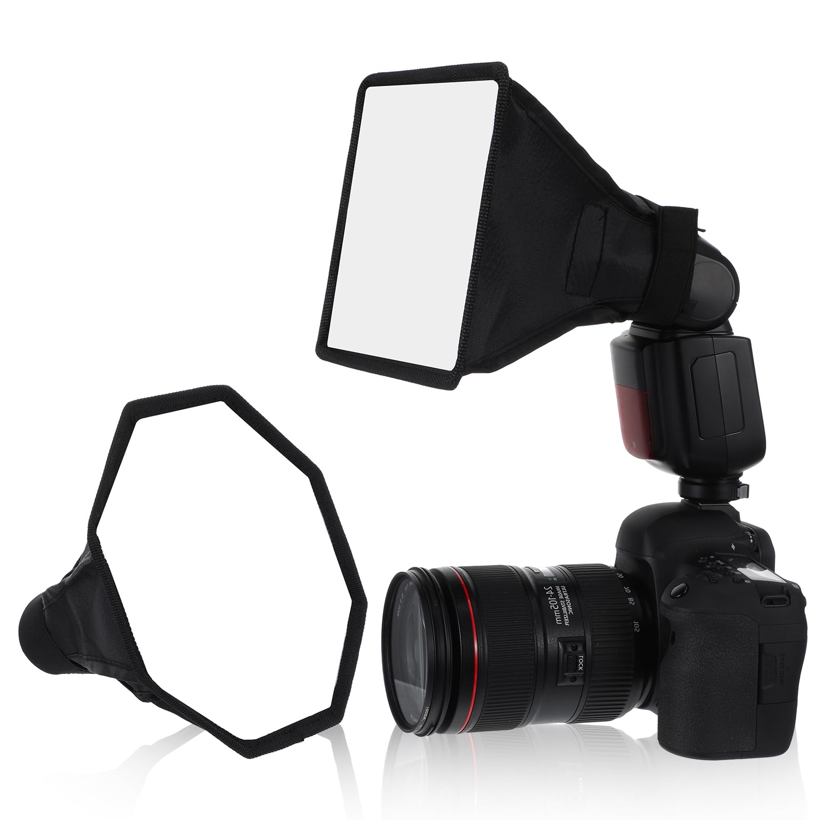 Photo 1 of 2 Pack Flash Diffuser Light Softbox 7" x 6" + 8" Octagon Speedlight Softbox Universal Collapsible Mini Softboxs with Storage Pouch for Canons, Yongnuo and Nikons Speedlight