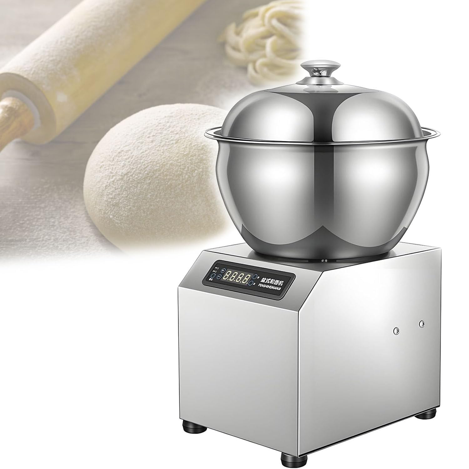 IYUESQ Spiral Dough Mixer 5/8kg Commercial-Grade, Electric Dough Maker with Dual Rotat & Timer for Pizza Bread