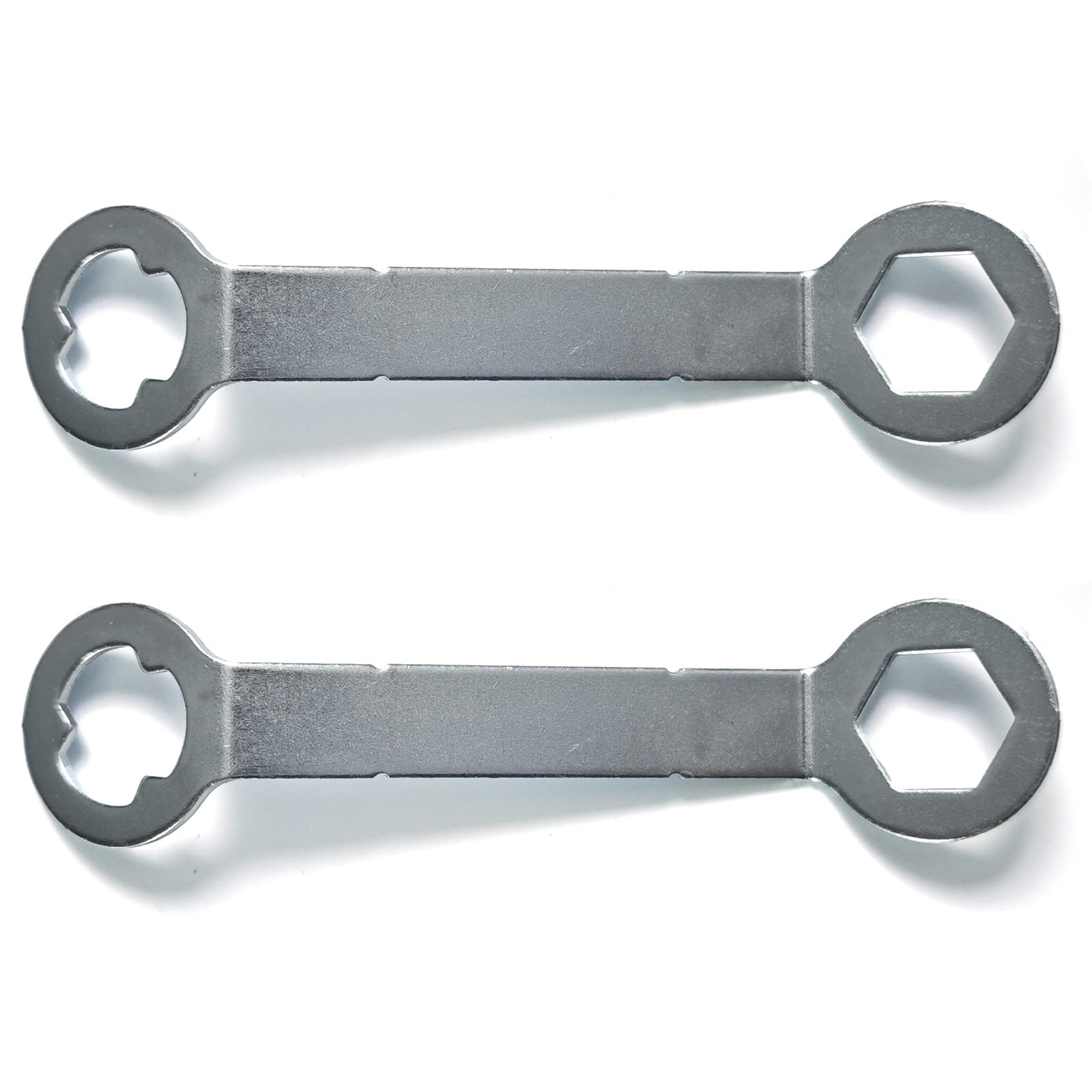 Holooveranillo Silver 2 Pcs Metal Football Boot Stud Wrench,Rugby Stud Spanner,Football Studs Spanner Steel Track Spikes Wrench,Rugby Studs Key,For Soccer Shoes And Rugbys Shoes(Hexagonal/Tri-Tooth)