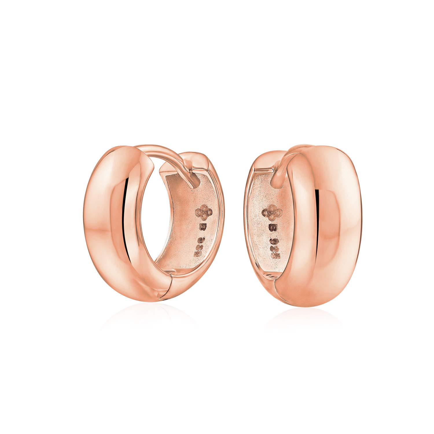 Créoles larges légères en argent .925 anti-allergie plaquées or rose