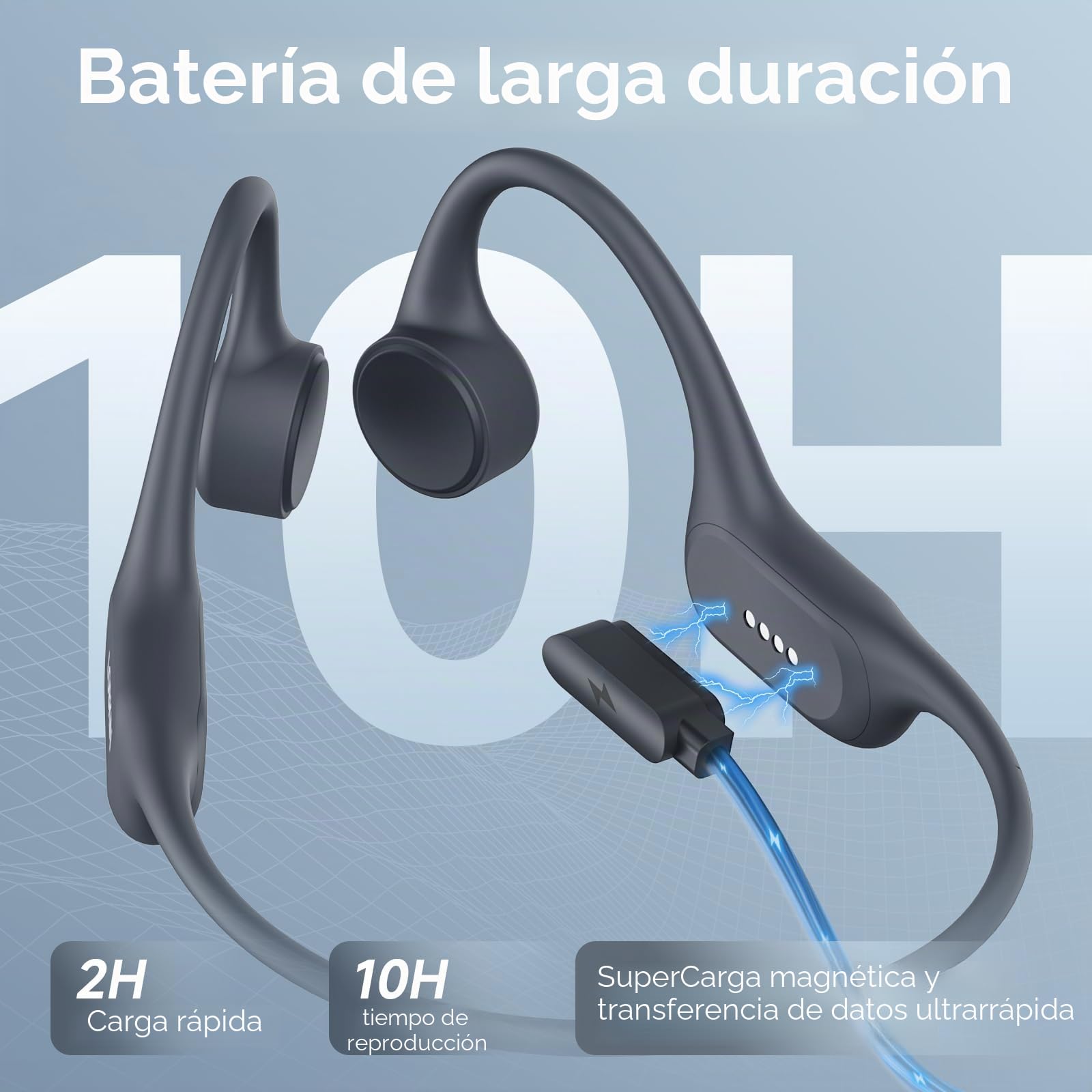 LOBKIN Auriculares Natacion, Impermeables IP68 Auriculares Conduccion Osea Bluetooth 5.4 con Reproductor de 32GB MP3, Cascos Oseos Inalambricos para Nadar, Ciclismo, Correr