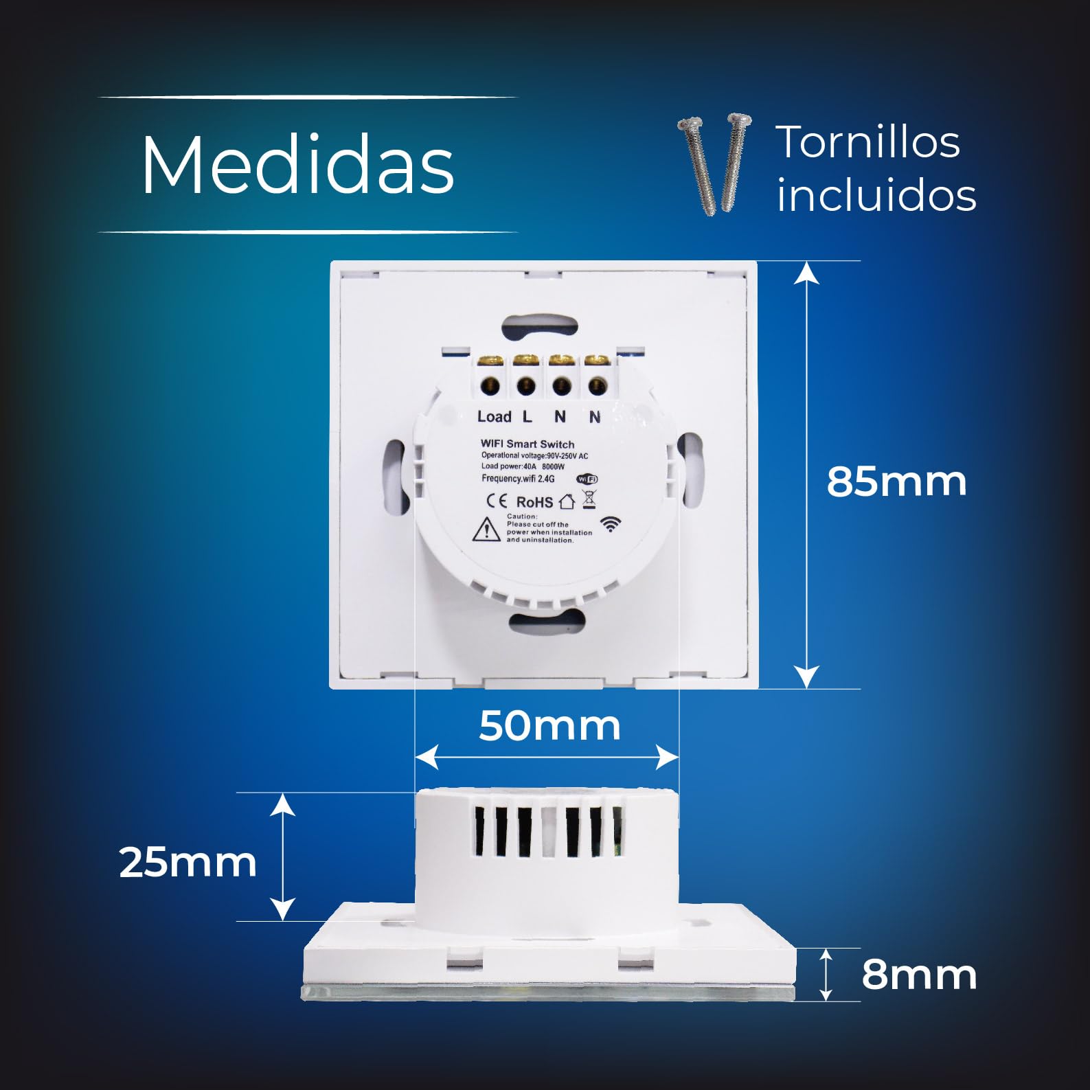 LED ATOMANT 4x Interruttore Vetro WiFi 40A Calentador Agua Smart Life