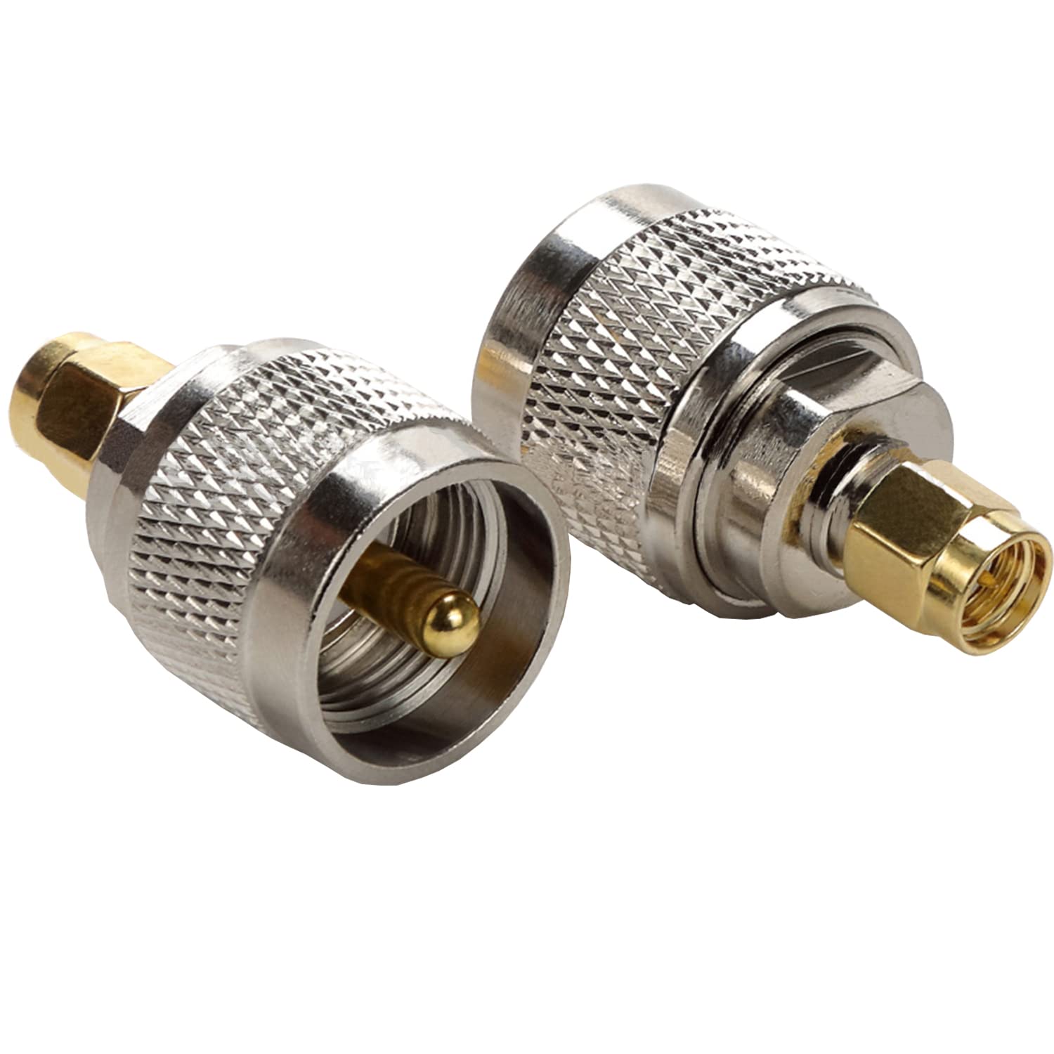 Fohevers 2 Pcs UHF PL259 Male to SMA Male Antenna Adapter RF Coaxial Adapter for TV Wireless LAN Devices Wi-Fi Radios - Image 2