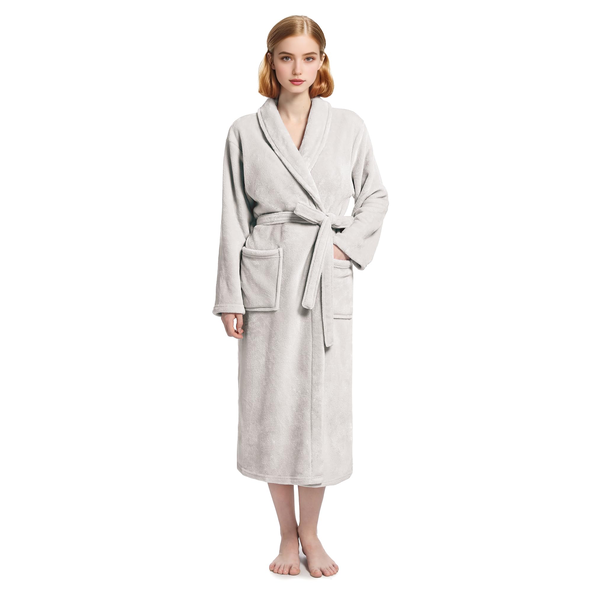 Eonkasp Plush Soft Robes for Women, Premium Fleece Womens Robe Cozy Warm Bathrobe