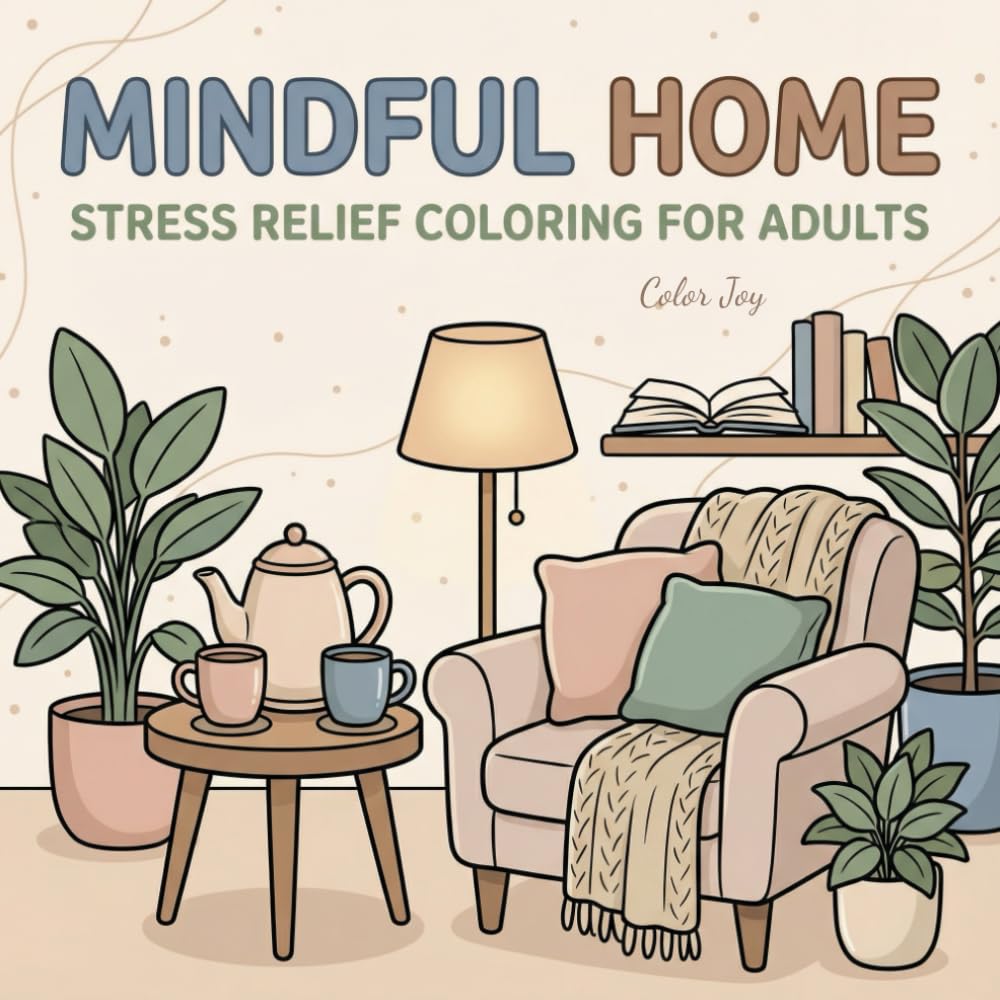 Mindful Home: Adult Coloring for Calm and Creativity: 40 Relaxing Pages of Cozy Household Items to Reduce Stress, Inspire Mindfulness, and Unwind