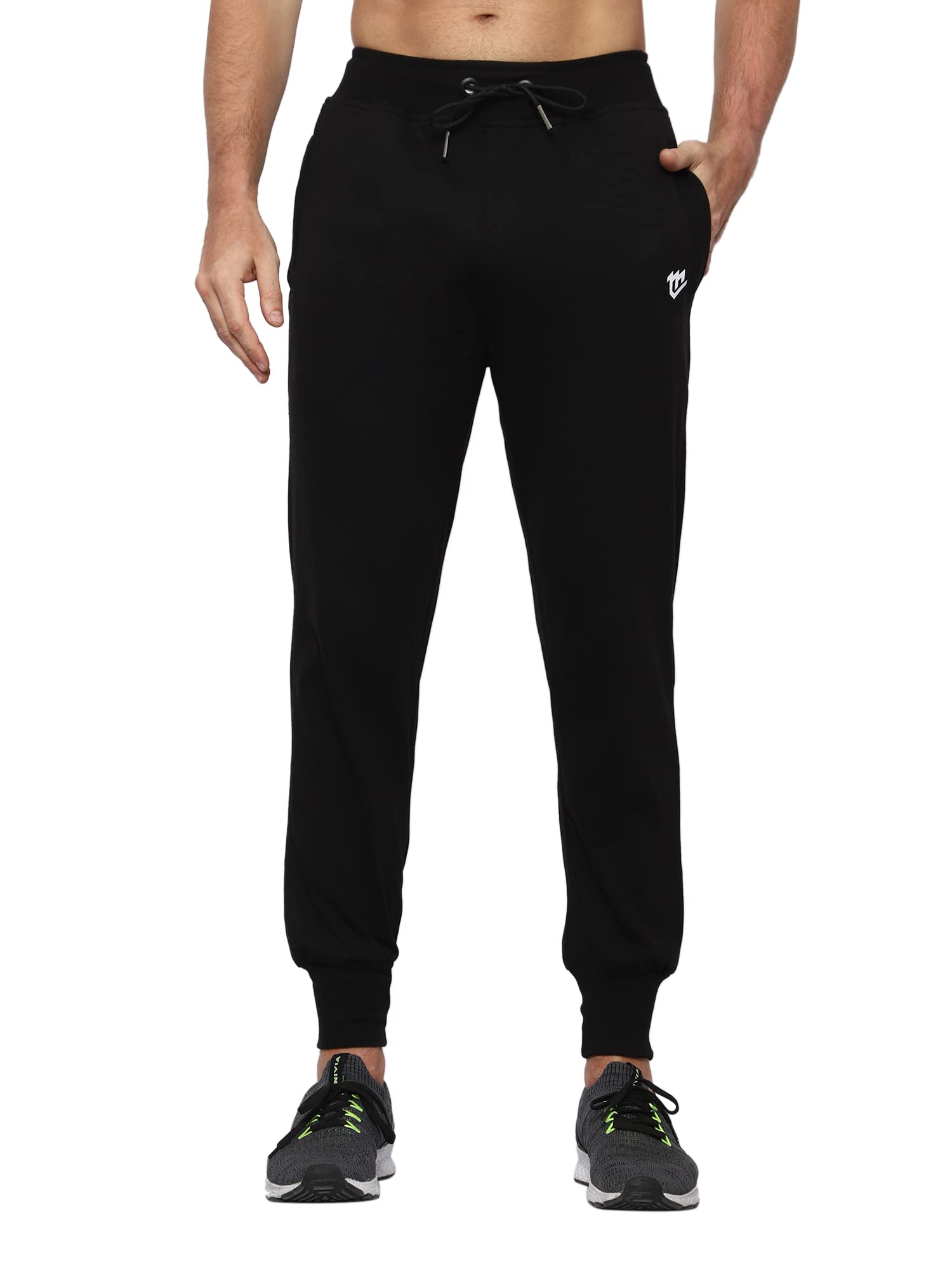 mark louiis Soft Cotton Plain Track Pants, Lowers for Men for Regular Wear, Gym Wear, Ribbed hems, Running and Night Wear with 2 Zipper and 1 Back Pocket.-picture-54