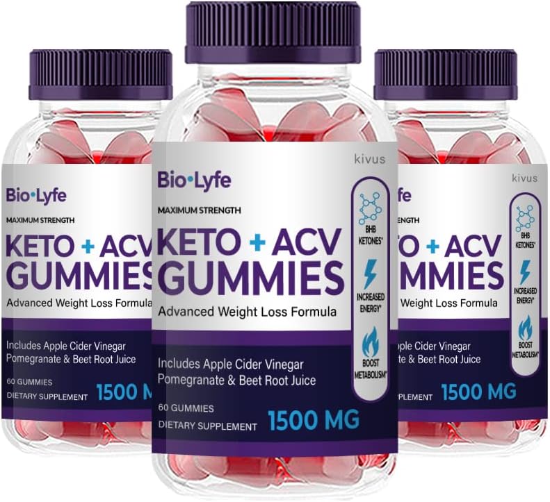 (3 Pack) BioLyfe Keto - Bio Lyfe Keto+ACV Gummies (180 Gummies)