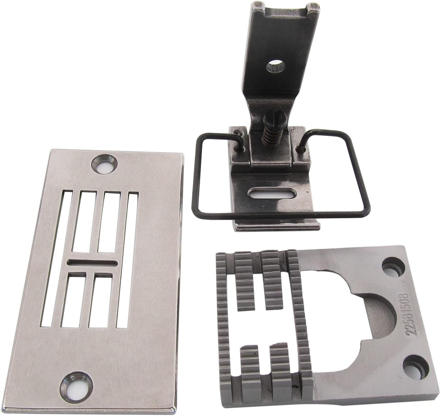 CKPSMS Brand -1SET Presser Foot and Throat Plate and Feed Dog Compatible with/Replacement for JUKI Brand LZ-2280 LZ-2290 Series Zig ZAG Machine (235-03154+225-82407+225-81508)