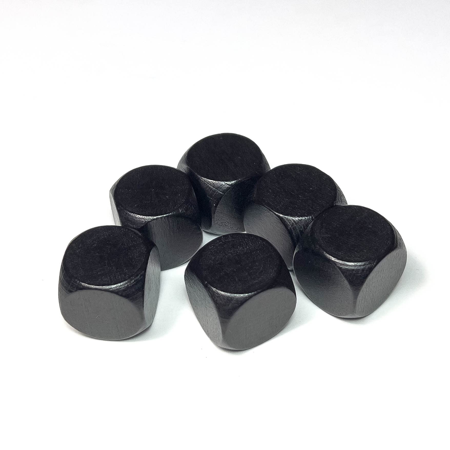 Spieltz 6 Black Blank XL Wooden Dice for Board Games, Extra Large (20mm) for Seniors, Small Kids and XL Games (Black, 6 Dice) - Image 2