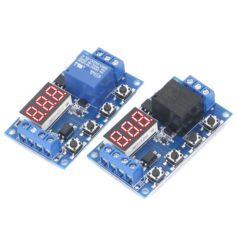 UDSKNV[KSL DC 6-30V Trigger Cycle Delay Timer Switch Automation Relay Module Turn on Off with LED Display
