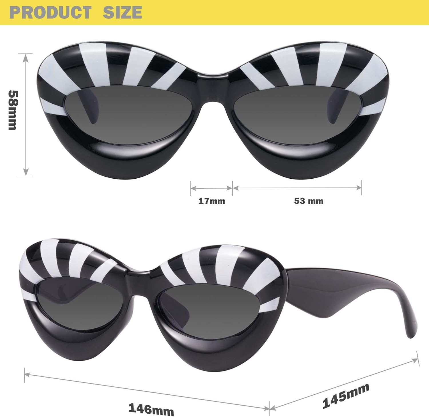 mosanana Inflated Cat Eye Sunglasses for Women Mod. Mia - Image 5