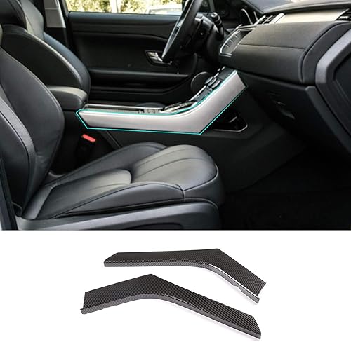 CHEYA Tiras de decoración lateral de consola central de ABS para Land Rover Range Rover Evoque 2012-2019 Accesorios de automóvil (fibra de carbono)