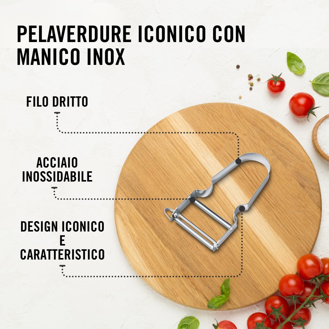 Victorinox Pelapatate STAR, pelapatate a doppio taglio con lama a pendolo, extra affilato, manico in metallo, Swiss Made