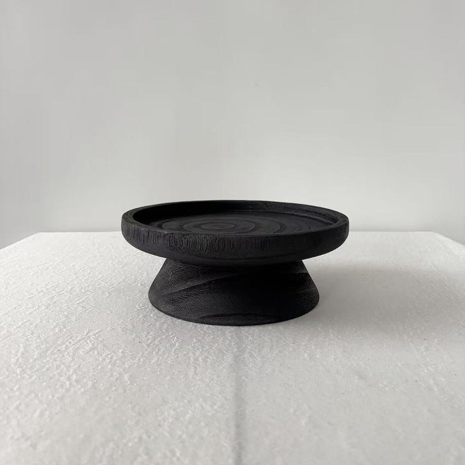 Soporte para cupcakes de madera para cumpleaños, bodas, decoraciones de vacaciones, plato de pastel con superficie texturizada natural, bandeja moderna para servir