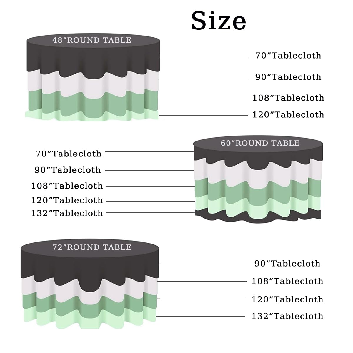 Tischdecke, Polyester, rund, weich und langlebig, ideal für Dinnerpartys, besondere Anlässe und den täglichen Gebrauch, runde Tischdecke, Durchmesser 160 cm, Reisweiß