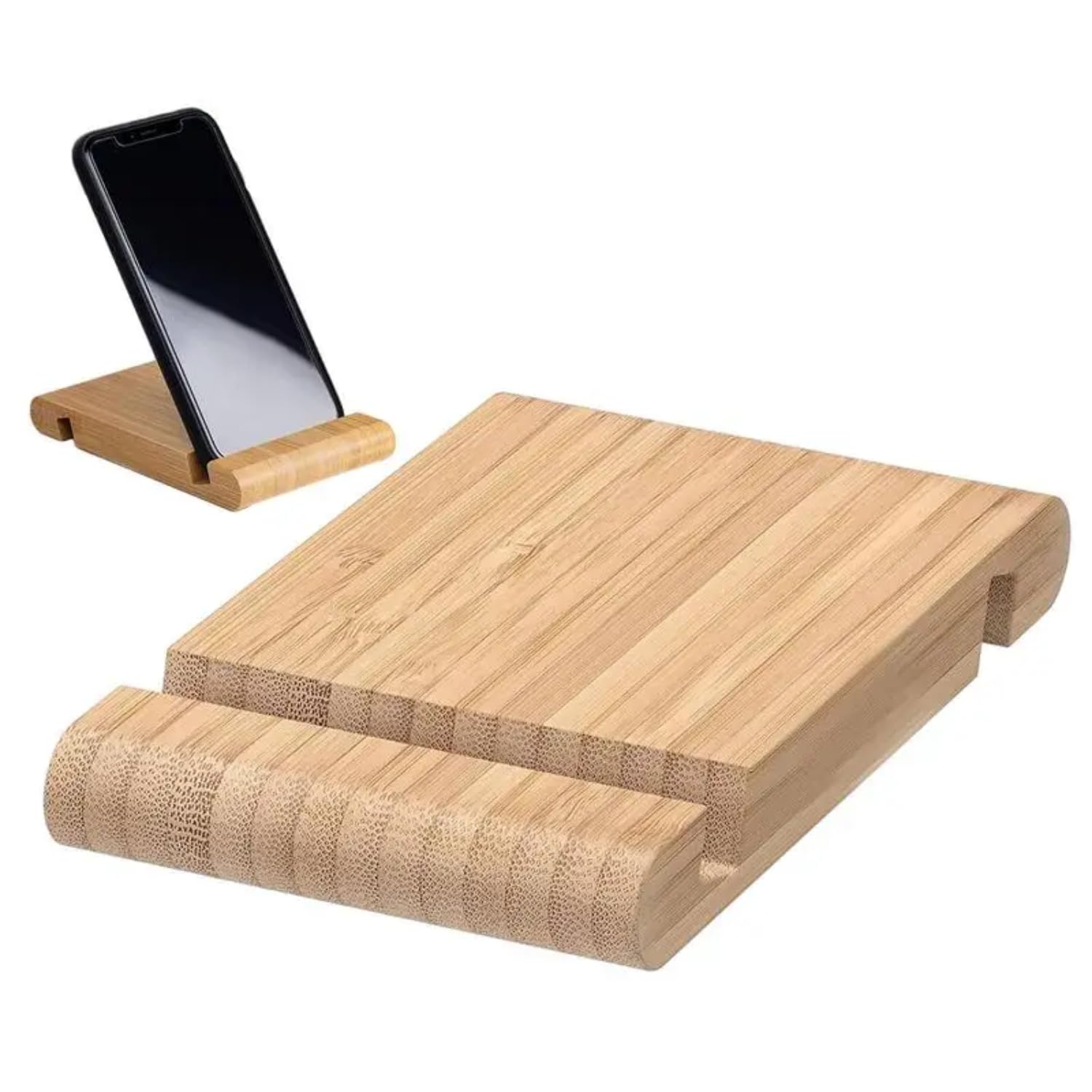 SOLDOUTEco-Friendly Bamboo Lazy Desktop Mobile Phone Cell Tablet Stand Creative Wooden Bracket, 13x8x2 CM