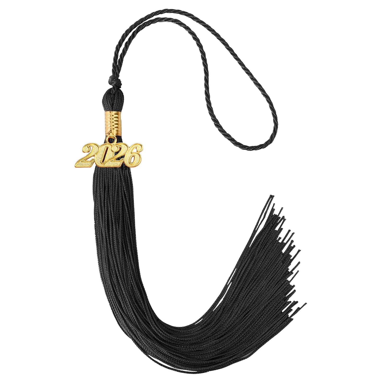 CRFFZ Class of 2026 Graduation Tassels Ornament with Year Charm for Academic Gowns Caps Bachelor Robe Ceremonies Artificial Silk