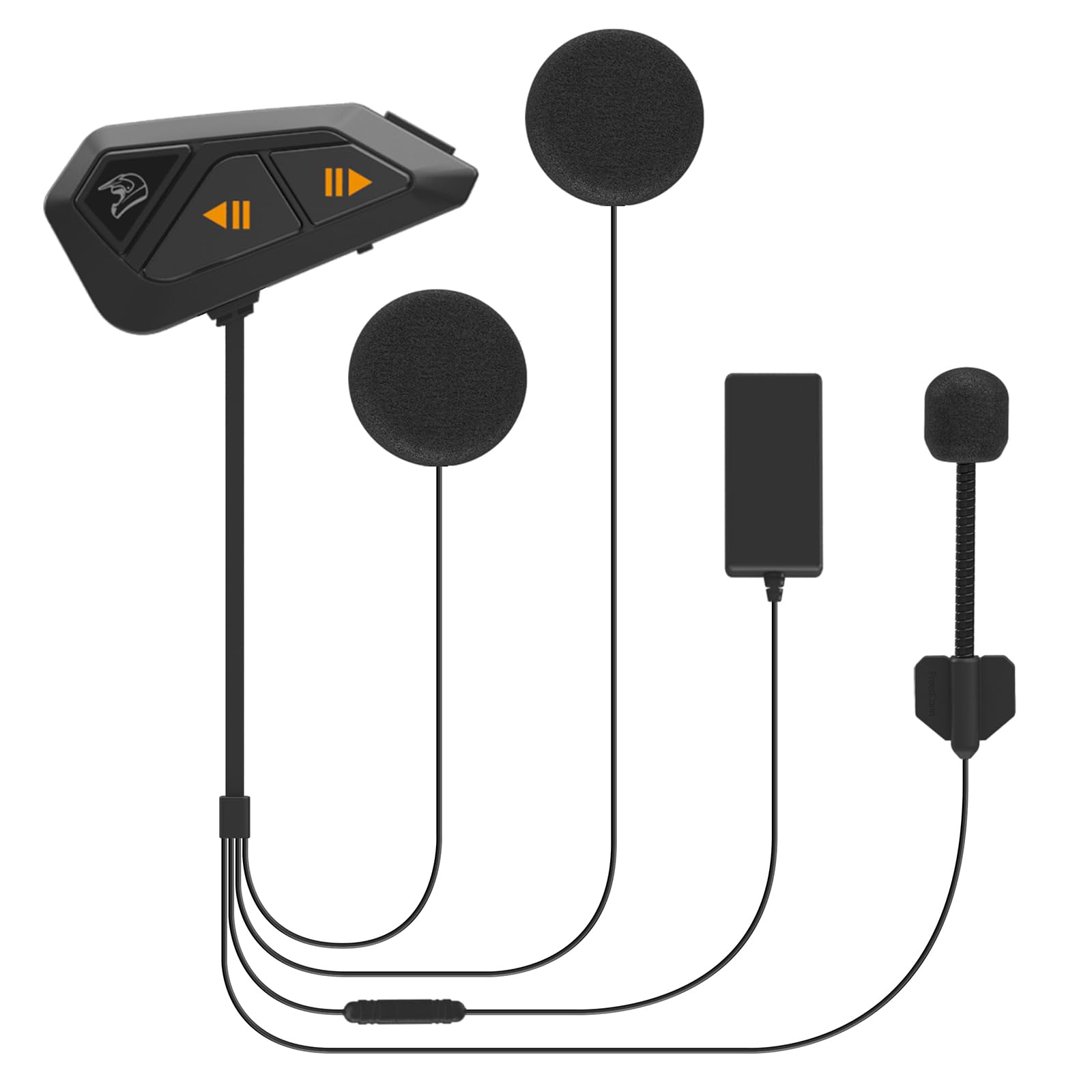 FreedConn Motorcycle Helmet Bluetooth Headset Intercom with Music Share, Universal FG 1200m 6-Way Group Communication Systems Ultra-Thin with Hard Mic/Noise Cancellation/Hi-Fi Music/Waterproof