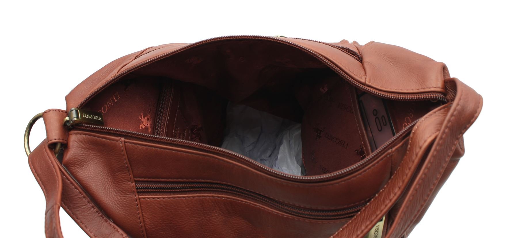 VISCONTI - Bolso Mochila de Mujer - Piel Auténtica - Multibolsillos - Pequeña - Correas Ajustables - Danii 18357