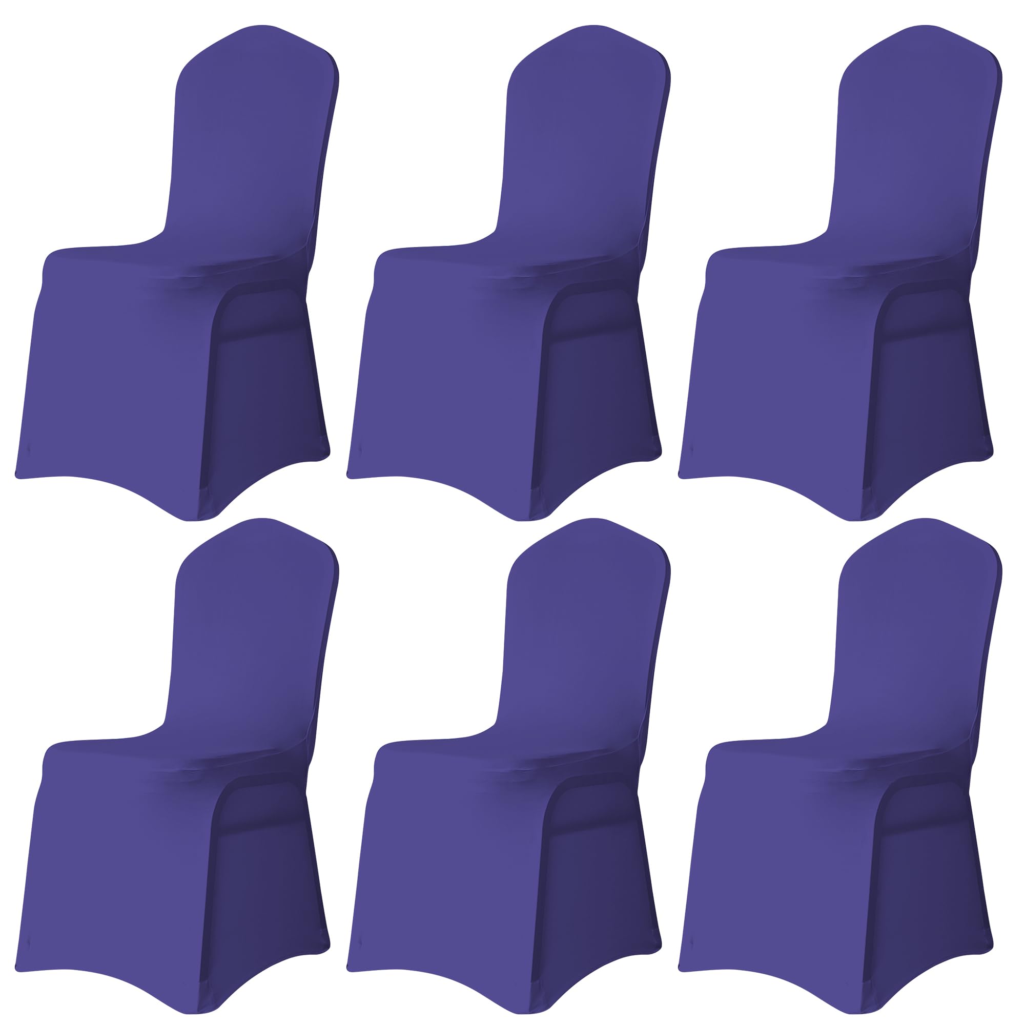 Trimming Shop Wedding Chair Covers Flat Front Design, Purple, Pack of 6 โ image 1