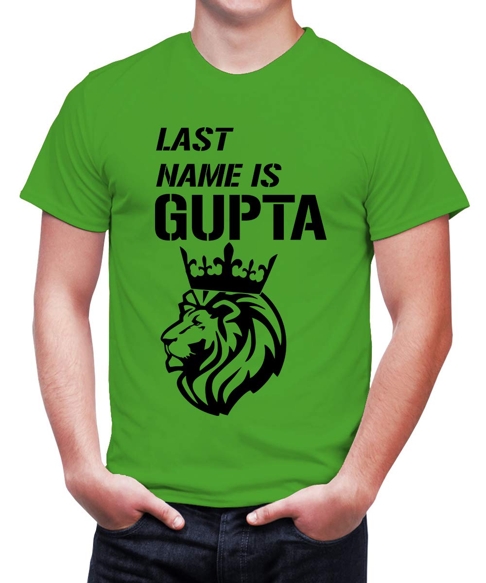 CaseriaMen's Cotton Printed T-Shirt -Last Name is Gupta | 100% Cotton | Half Sleeves | Regular Fit | Printed | Round Neck | Graphic T Shirt
