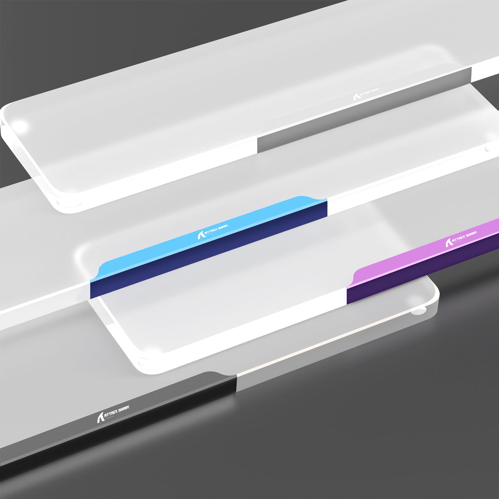 Repose-poignet en acrylique pour clavier de jeu, repose-poignet ergonomique transparent avec base antidérapante, logo personnalisé en alliage d'aluminium pour clavier d'ordinateur compact à 80 %,