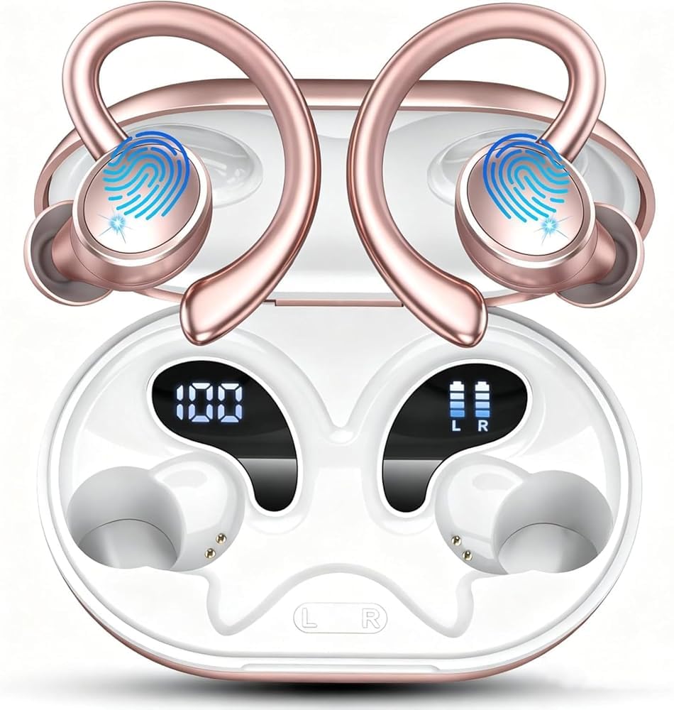 2026 Cuffie Bluetooth 5.4 Sport, 50 Ore Cuffie In Ear Cancellazione Rumore ENC e 4 HD Mics, IP7 Impermeabile Cuffie Senza Fili, Auricolari Bluetooth con 6D Bass Stereo, HiFi Cuffiette LED Display
