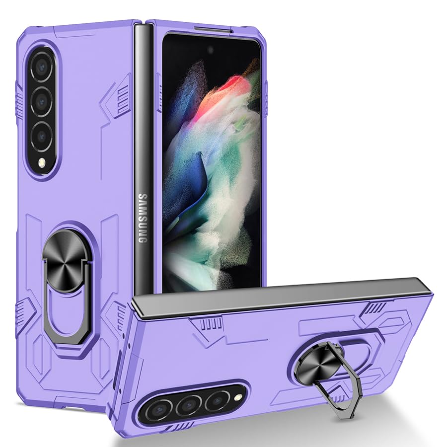 Coque Samsung Galaxy Z Fold 3 5G Asuwish avec anneau de support noir hybride