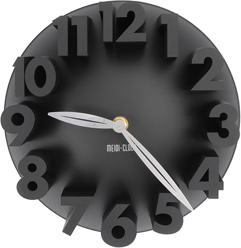 Amosfun Reloj de pared digital para oficina, reloj de pared silencioso, reloj de pared redondo, reloj de pared silencioso, reloj de pared