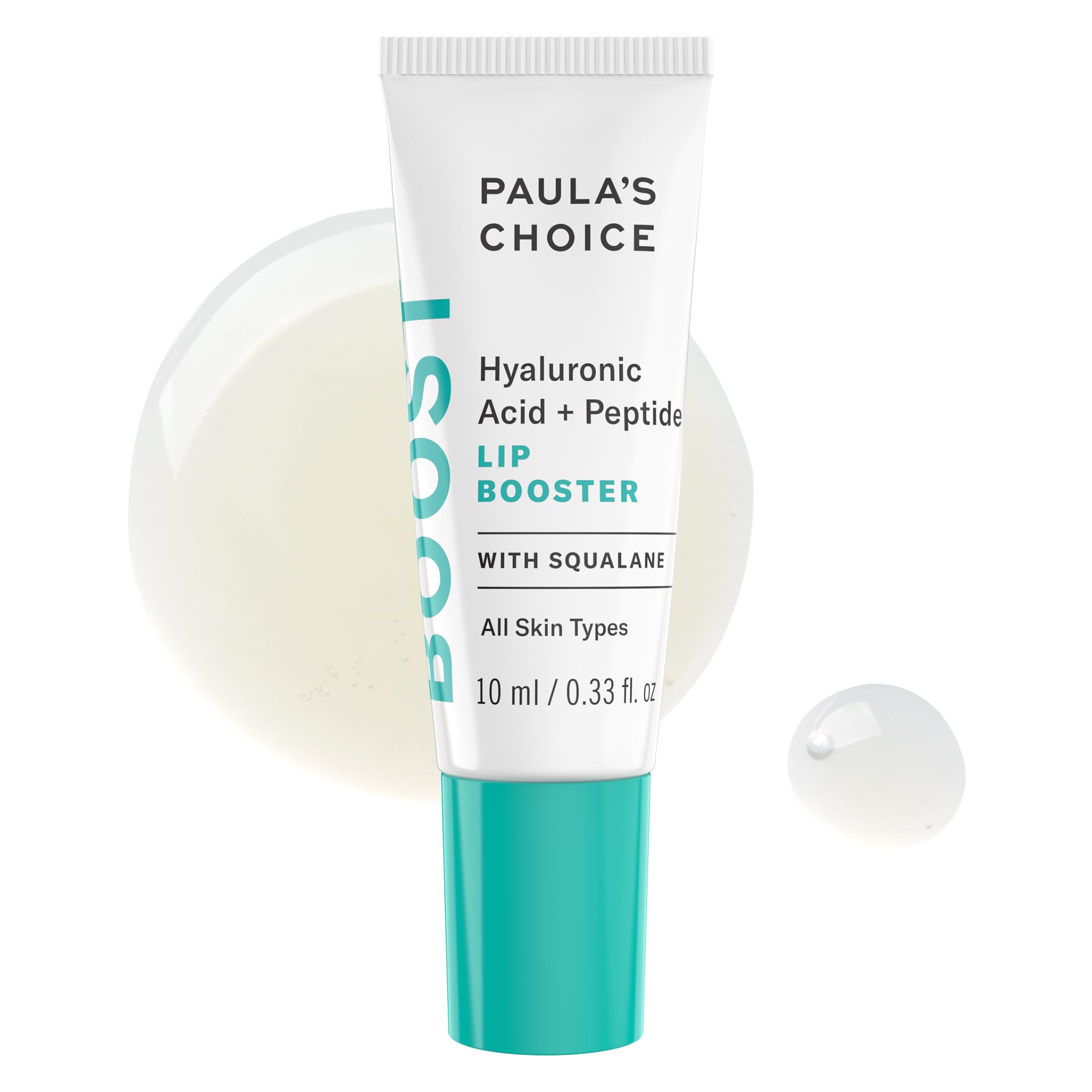 BOOST Hyaluronic Acid + Peptide Lip Booster, Hydrating Treatment for Lip Volume, Loss of Firmness & Fine Lines, with Squalane, Fragrance-free, 0.33 Fluid Ounces